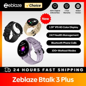 Zeblaze-Btalk 3 Plus Smartwatch para Homens e Senhoras, Chamada De Voz, 1.39 "Grande Display Colorido HD, Rastreamento De Fitness, Novo