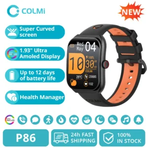Colmi p86 1.93 "amoled smartwatch masculino gerenciador de saúde bluetooth chamada ip68 à prova dip68 água relógio inteligente feminino para xiaomi ios telefone - AliExpress